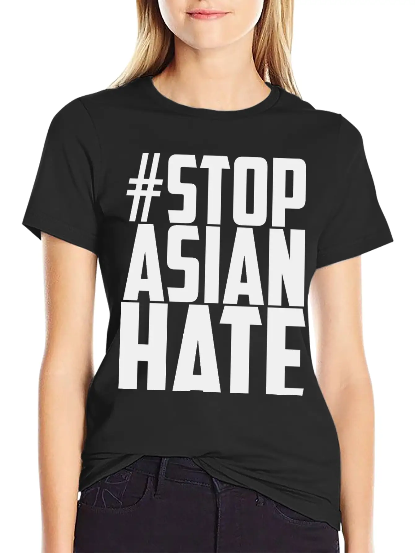 STOP ASIAN HATE Unisex Casual T-Shirt – Clean Design For Daily Comfort