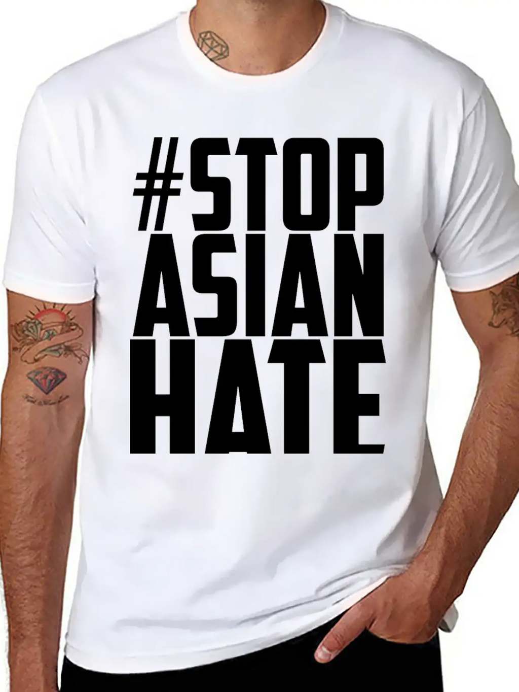 STOP ASIAN HATE Unisex Casual T-Shirt – Clean Design For Daily Comfort