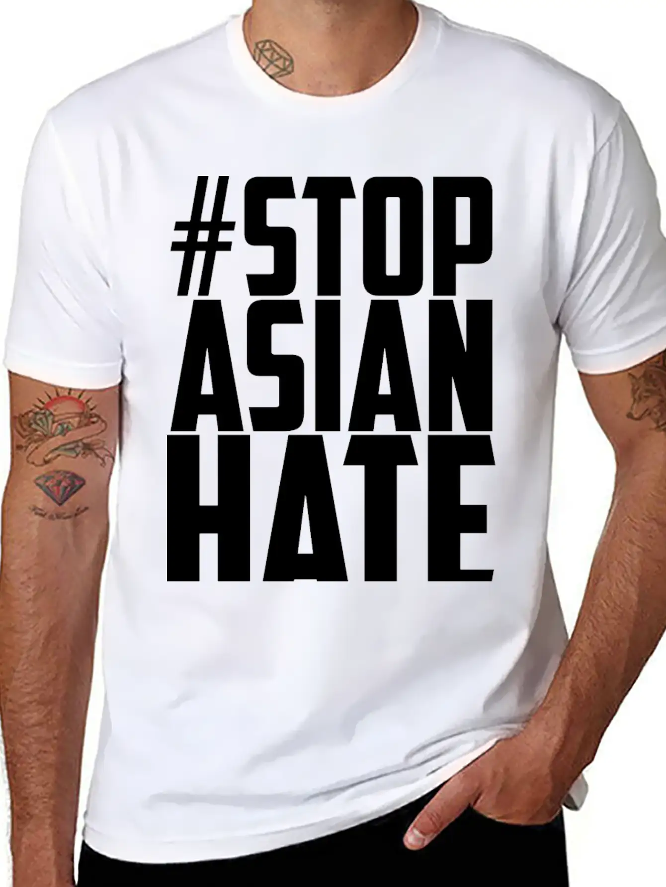 STOP ASIAN HATE Unisex Casual T-Shirt – Clean Design For Daily Comfort