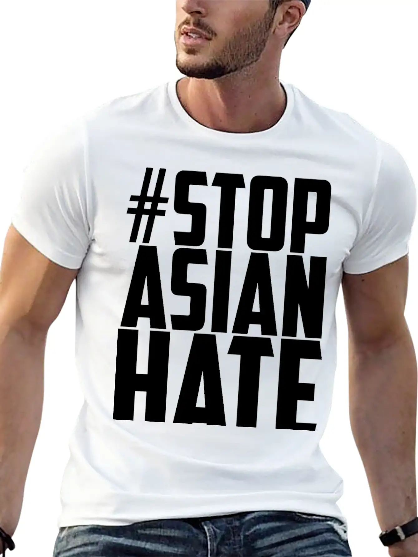 STOP ASIAN HATE Unisex Casual T-Shirt – Clean Design For Daily Comfort