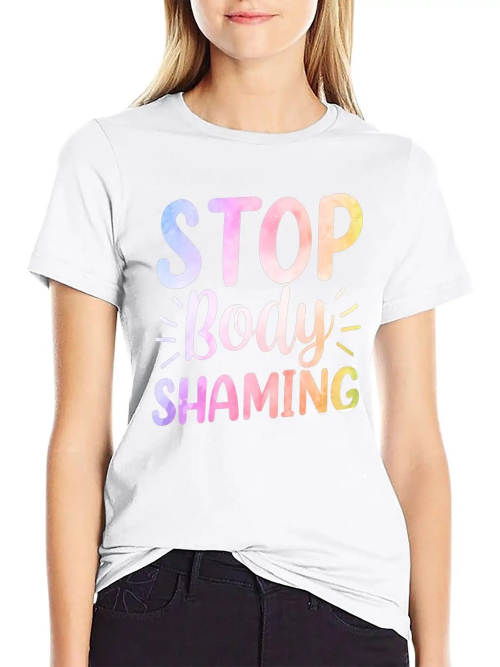Stop Body Shaming End Appearance Mocking Stylish Everyday T-Shirt – Unisex Basic Cotton Tee