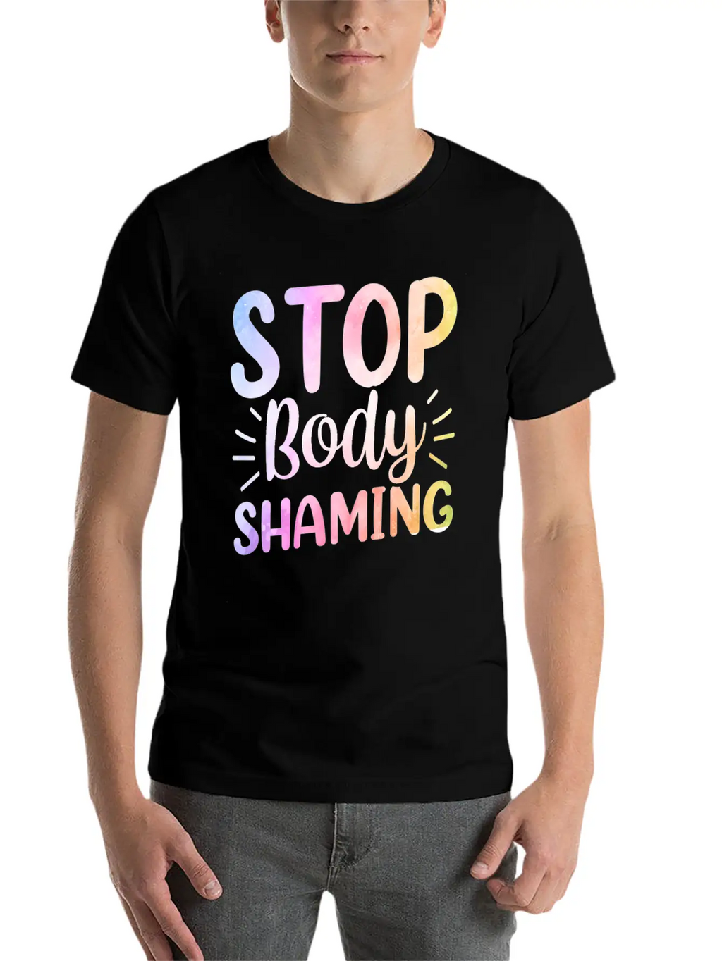 Stop Body Shaming End Appearance Mocking Stylish Everyday T-Shirt – Unisex Basic Cotton Tee