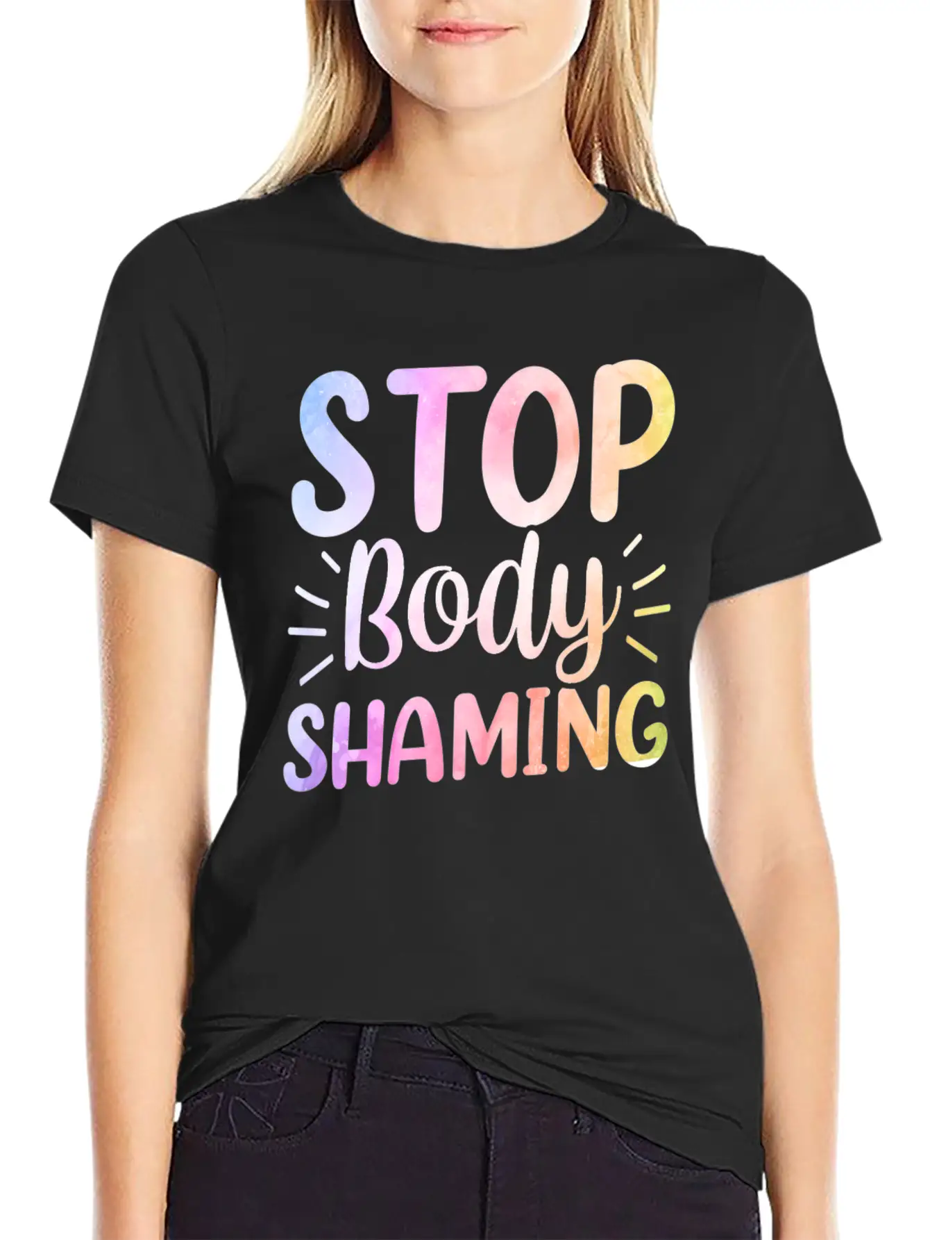 Stop Body Shaming End Appearance Mocking Stylish Everyday T-Shirt – Unisex Basic Cotton Tee