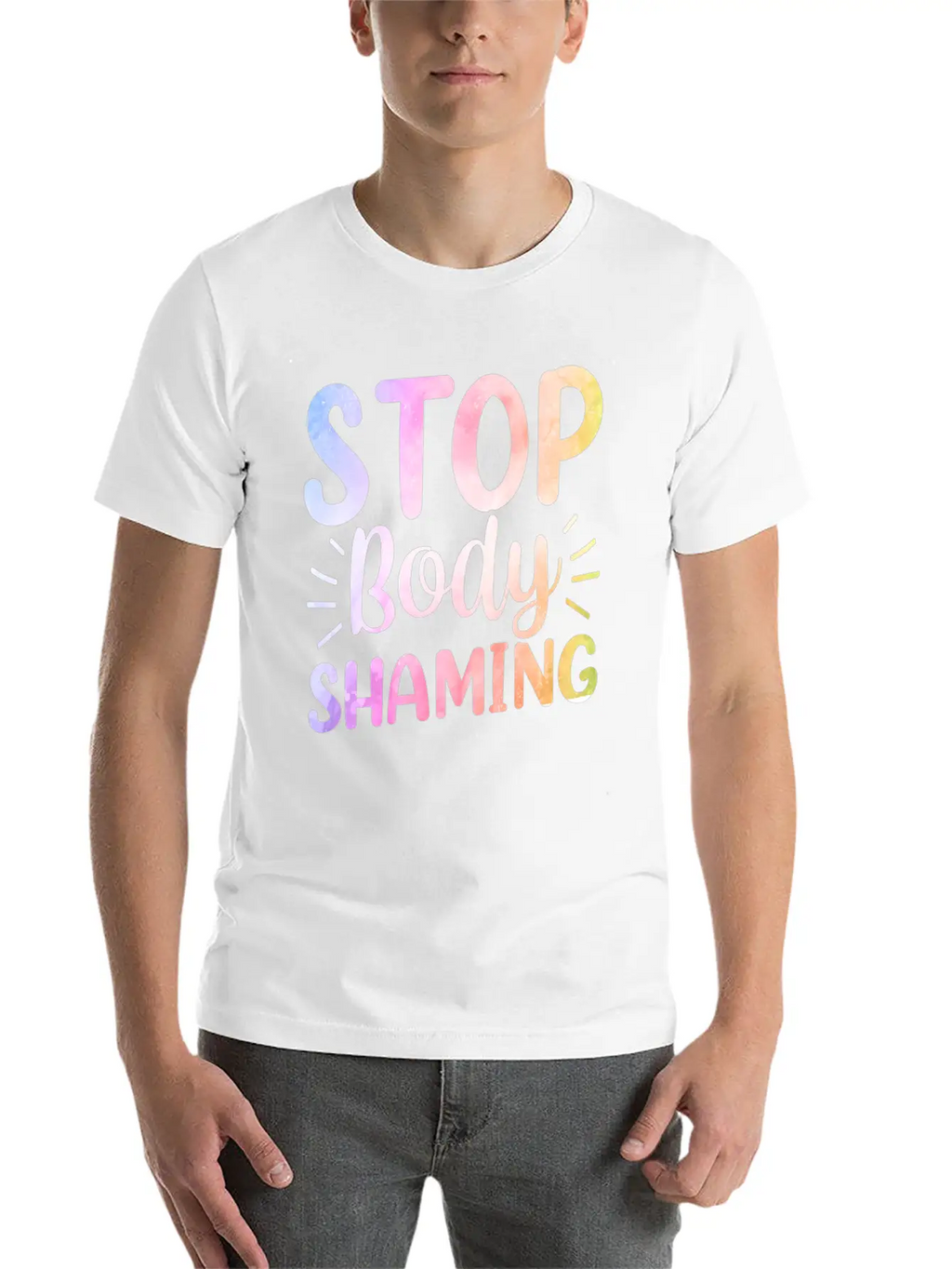 Stop Body Shaming End Appearance Mocking Stylish Everyday T-Shirt – Unisex Basic Cotton Tee