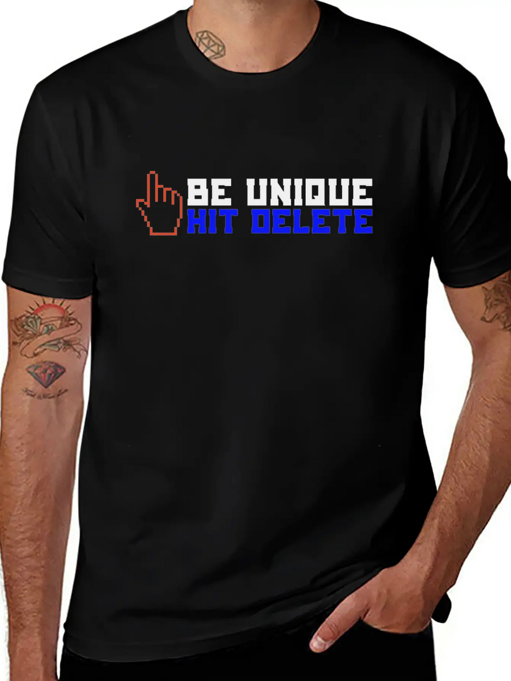 Stop Cyberbullies Be Unique Hit Delete Anti Classic Fit Graphic Tee For Daily Comfort – Unisex Cotton Shirt