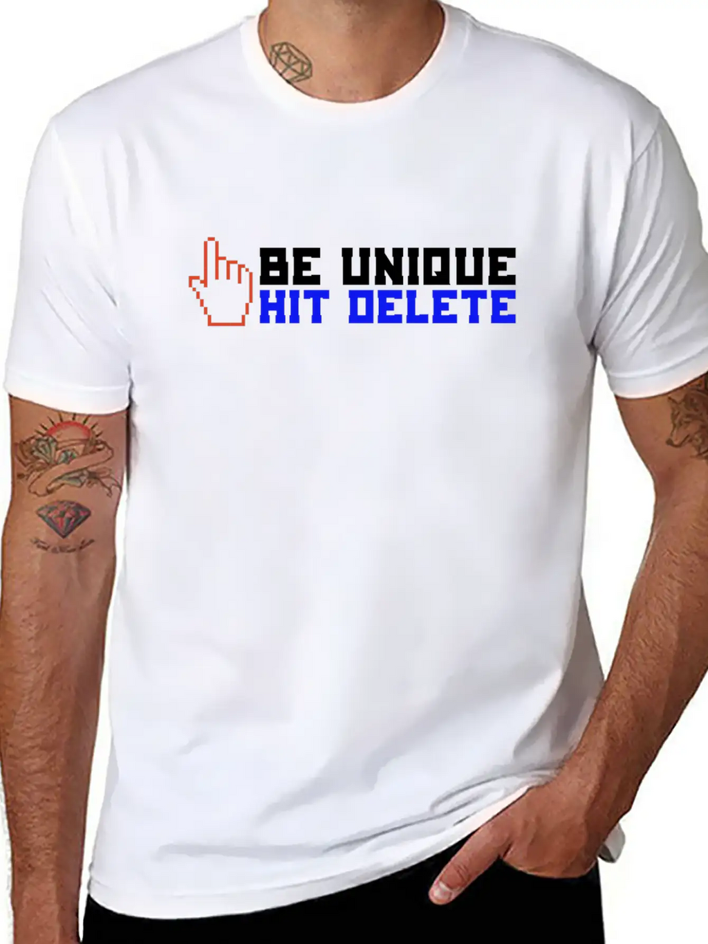 Stop Cyberbullies Be Unique Hit Delete Anti Classic Fit Graphic Tee For Daily Comfort – Unisex Cotton Shirt
