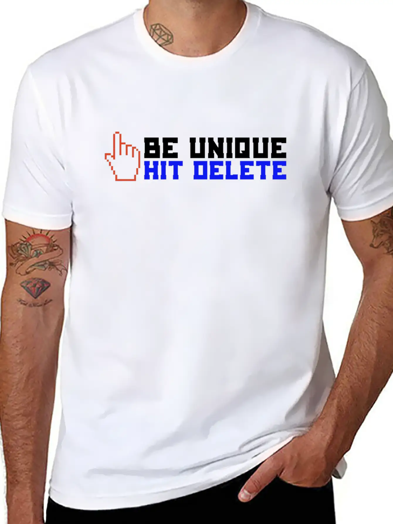 Stop Cyberbullies Be Unique Hit Delete Anti Classic Fit Graphic Tee For Daily Comfort – Unisex Cotton Shirt