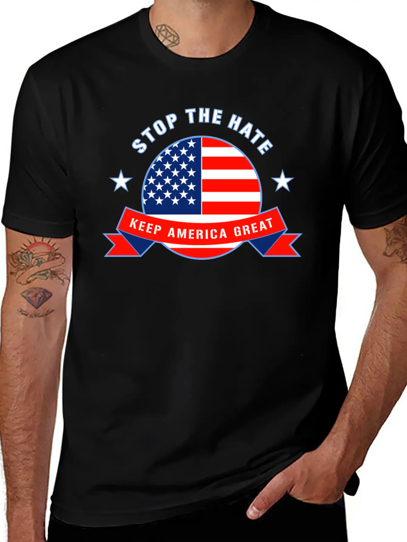 Stop The Hate Unisex Short Sleeve Soft Cotton T-Shirt – Casual Everyday Wear