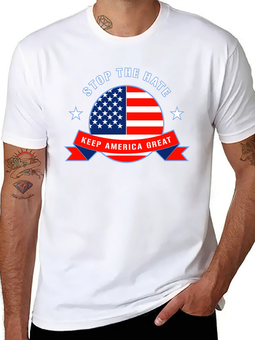 Stop The Hate Unisex Short Sleeve Soft Cotton T-Shirt – Casual Everyday Wear