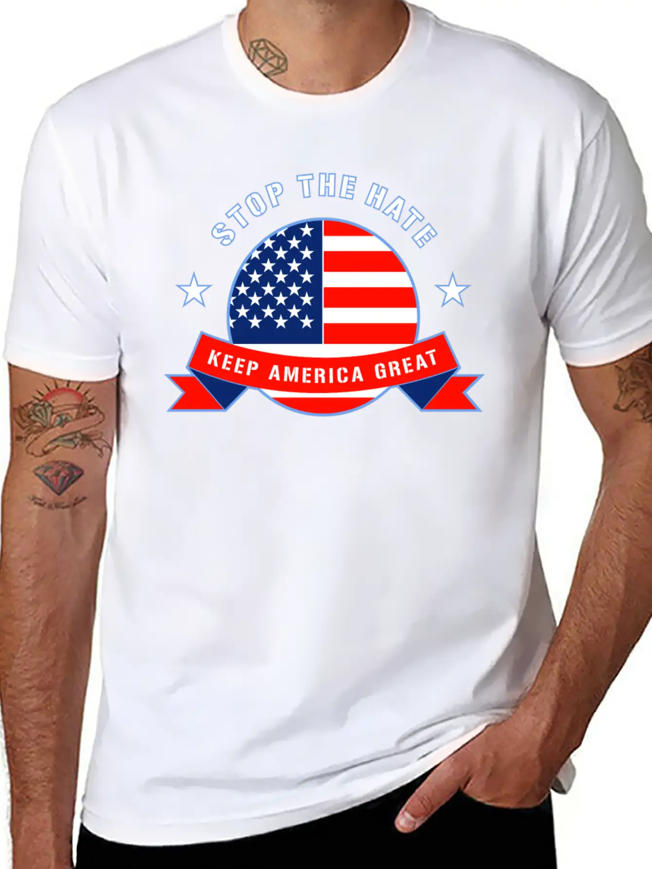 Stop The Hate Unisex Short Sleeve Soft Cotton T-Shirt – Casual Everyday Wear