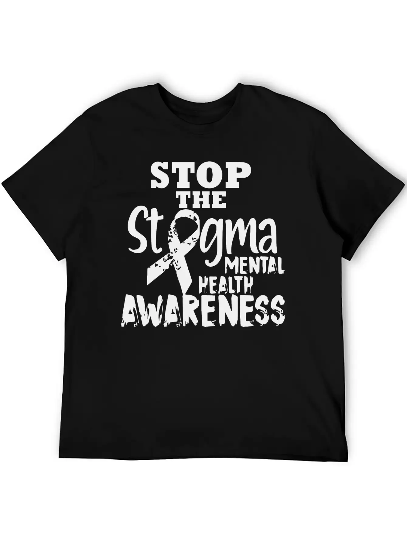 Stop The Stgma Mental Health Awareness Casual Graphic T-Shirt – Simple And Comfortable Daily Wear