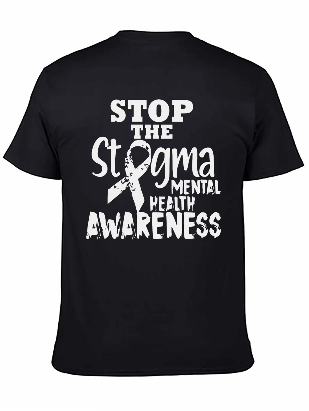 Stop The Stgma Mental Health Awareness Casual Graphic T-Shirt – Simple And Comfortable Daily Wear