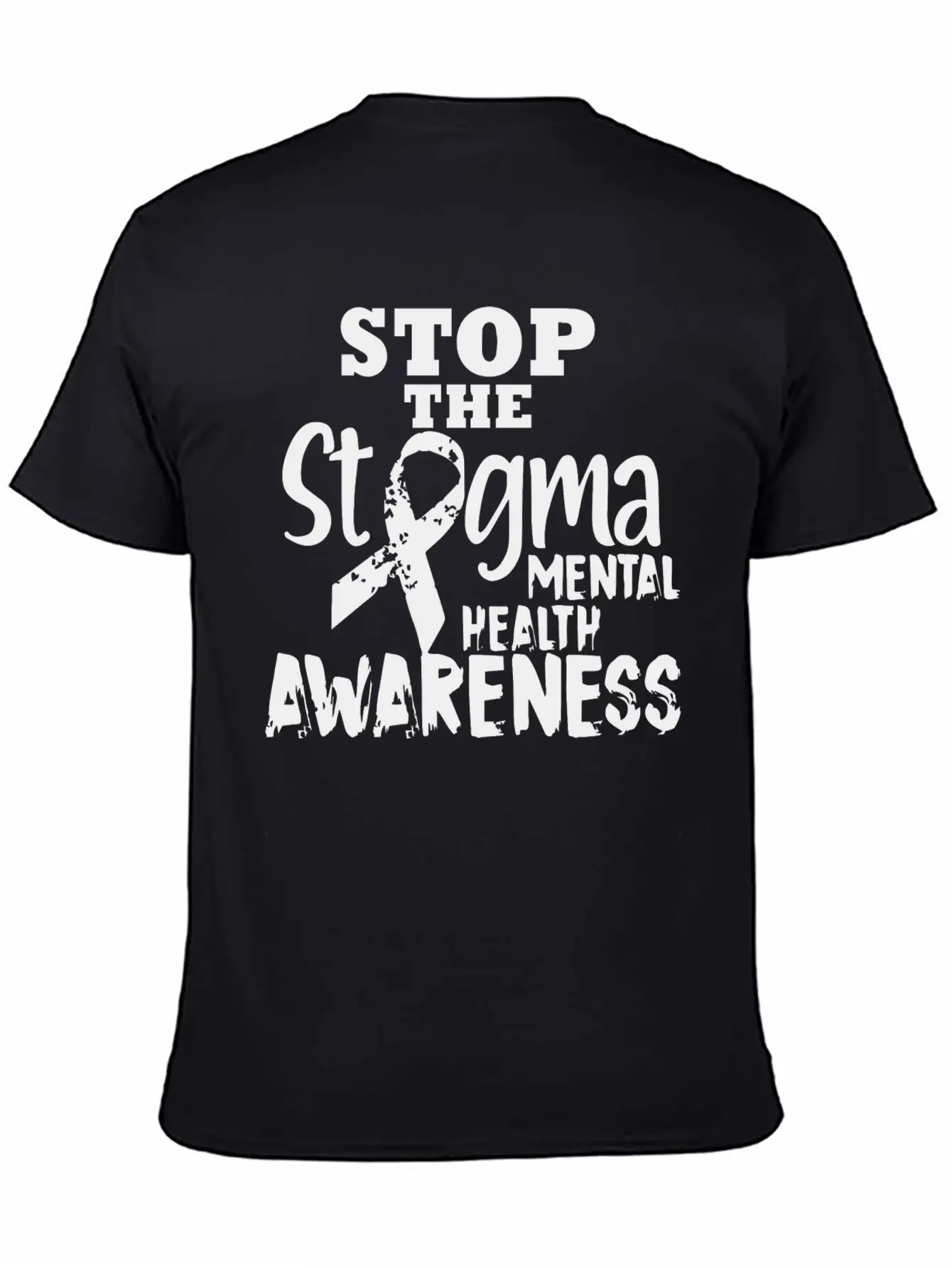 Stop The Stgma Mental Health Awareness Casual Graphic T-Shirt – Simple And Comfortable Daily Wear