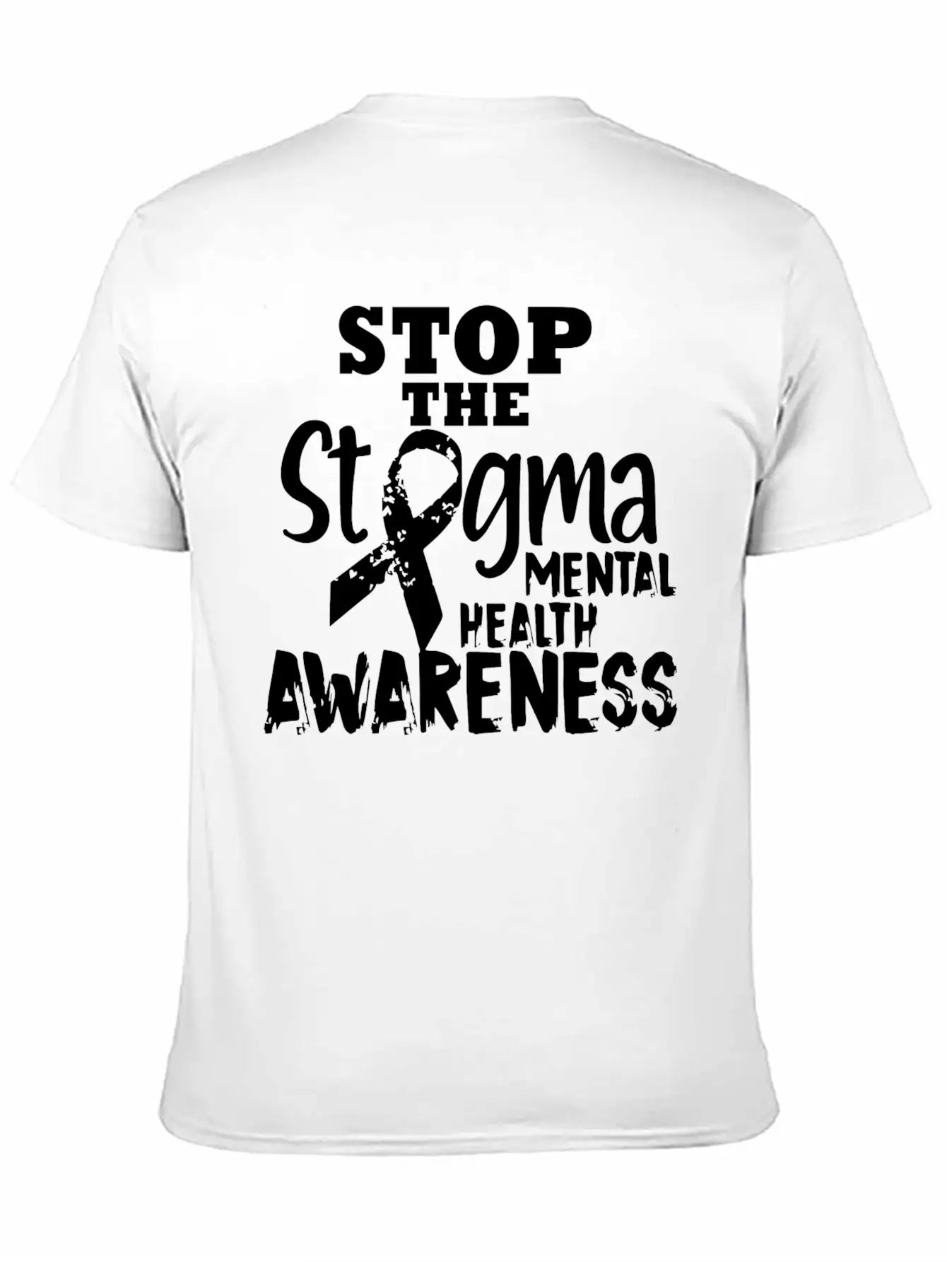 Stop The Stgma Mental Health Awareness Casual Graphic T-Shirt – Simple And Comfortable Daily Wear