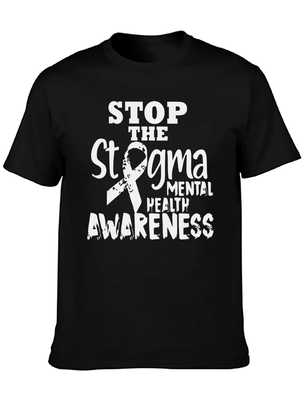 Stop The Stgma Mental Health Awareness Casual Graphic T-Shirt – Simple And Comfortable Daily Wear