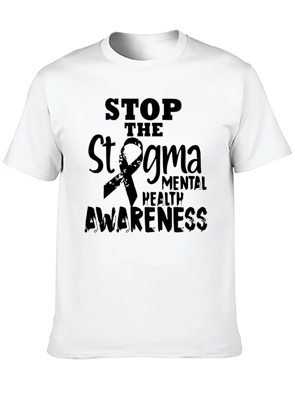 Stop The Stgma Mental Health Awareness Casual Graphic T-Shirt – Simple And Comfortable Daily Wear