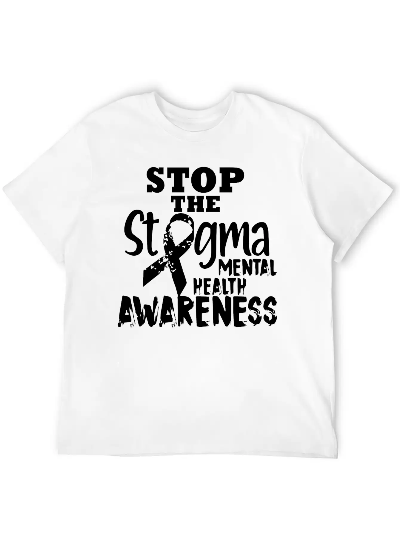Stop The Stgma Mental Health Awareness Casual Graphic T-Shirt – Simple And Comfortable Daily Wear