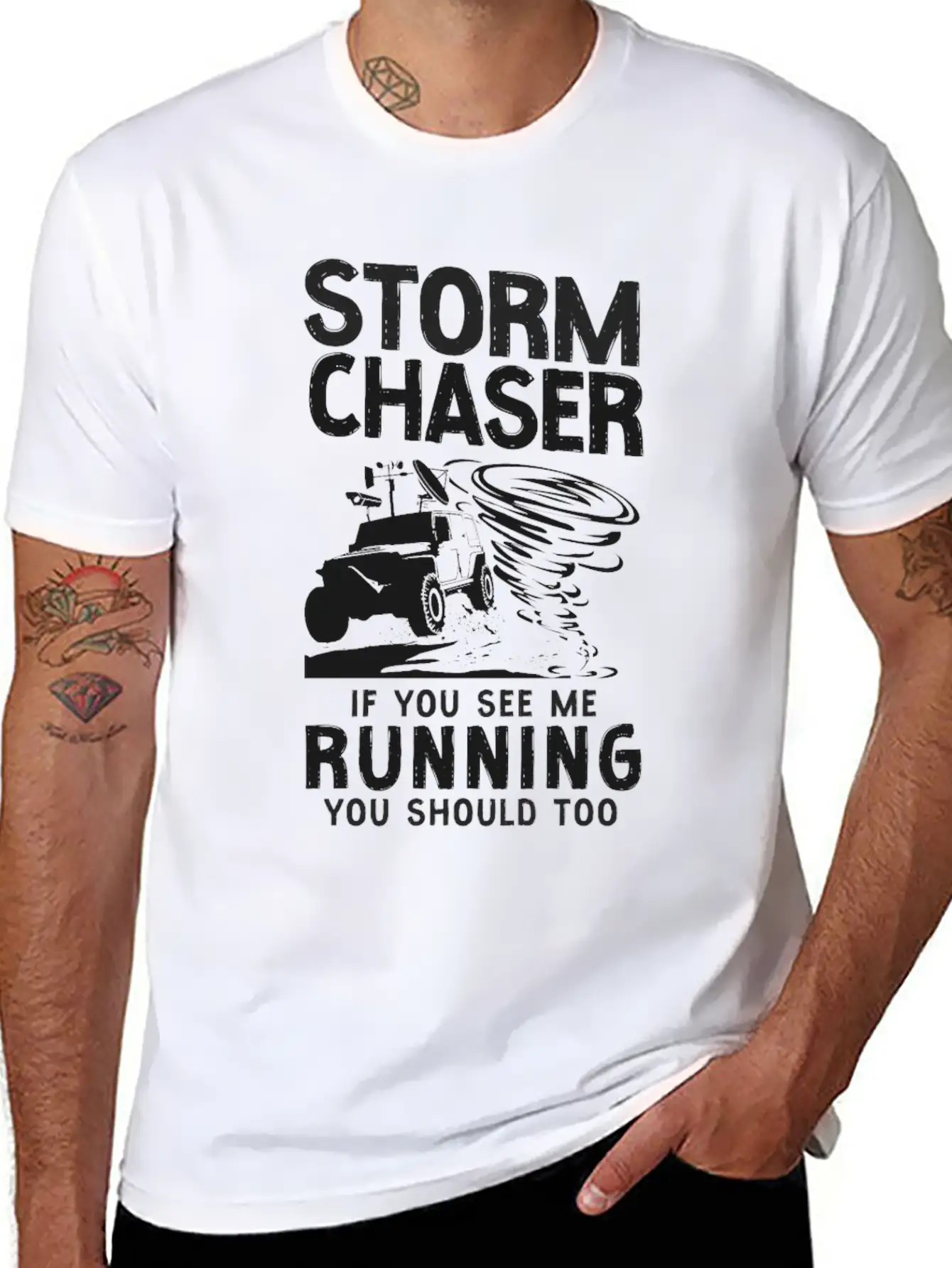 Storm Chaser Hurricane Meteorology Stylish Everyday T-Shirt – Unisex Basic Cotton Tee