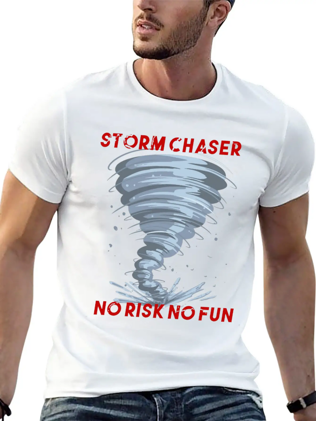 Storm Chaser No Risk No Fun Tornado Weather Shirt Breathable Soft Cotton T-Shirt – Timeless Casual Look