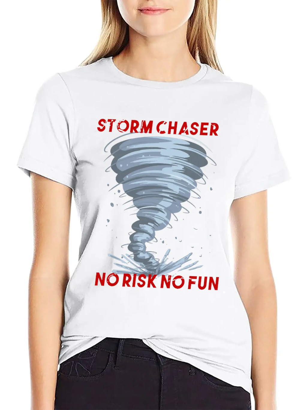 Storm Chaser No Risk No Fun Tornado Weather Shirt Breathable Soft Cotton T-Shirt – Timeless Casual Look