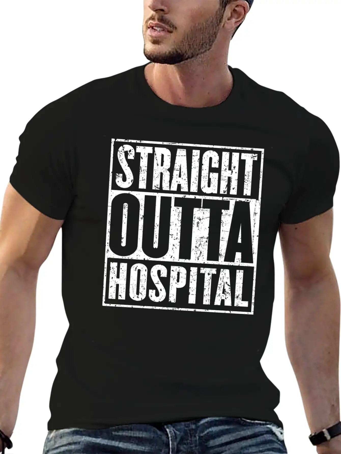 Straight Outta Hospital Recovery Get Well Breathable Soft Cotton T-Shirt – Timeless Casual Look