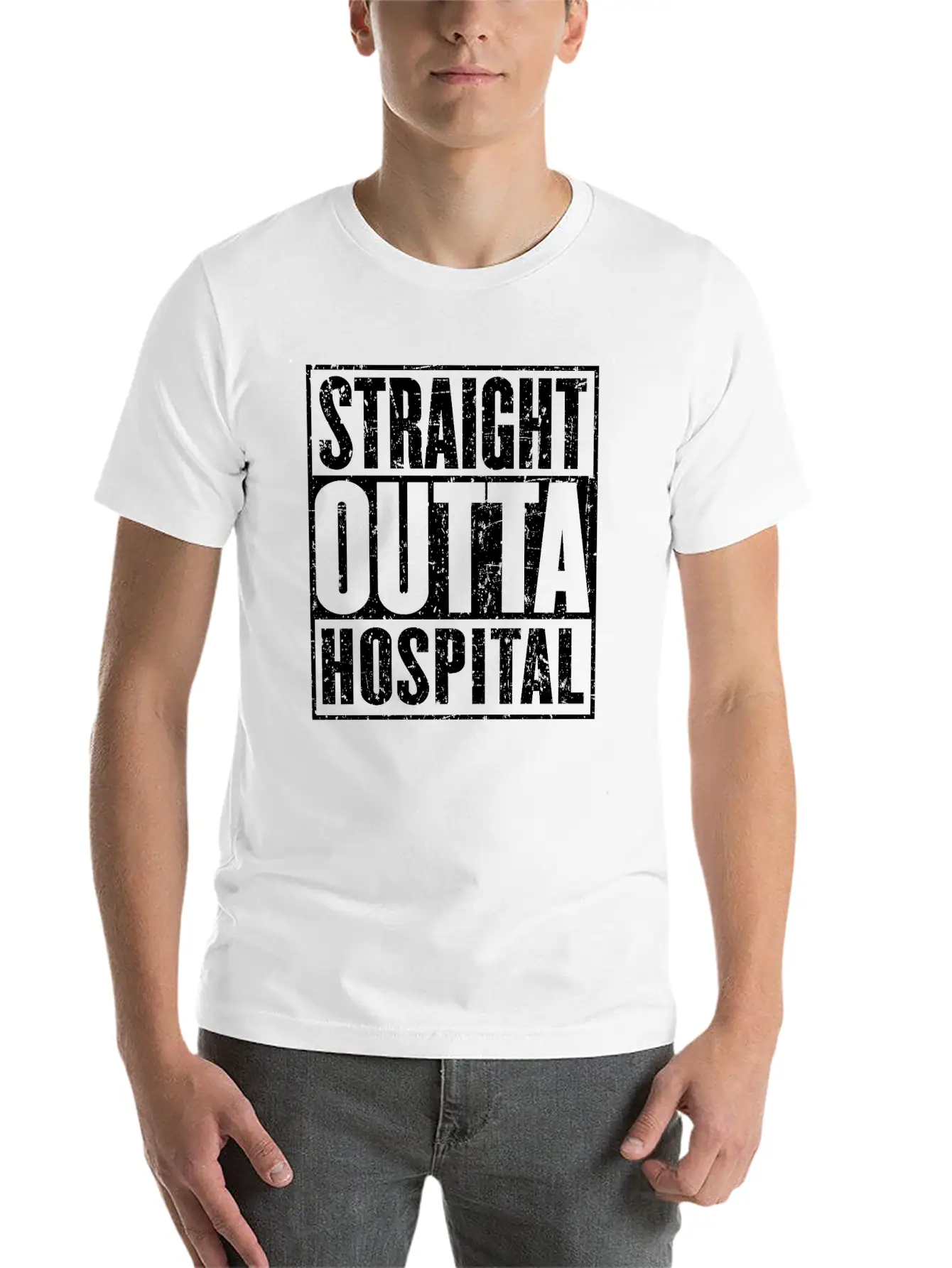 Straight Outta Hospital Recovery Get Well Breathable Soft Cotton T-Shirt – Timeless Casual Look