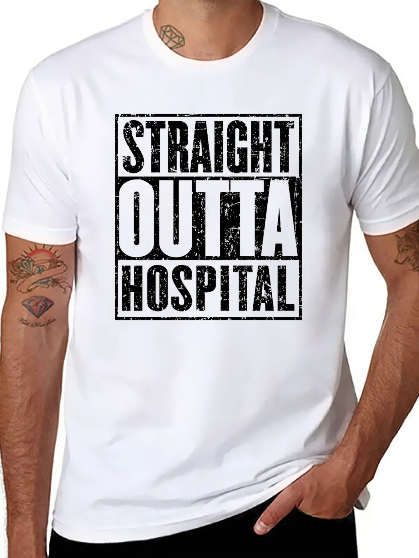Straight Outta Hospital Recovery Get Well Breathable Soft Cotton T-Shirt – Timeless Casual Look