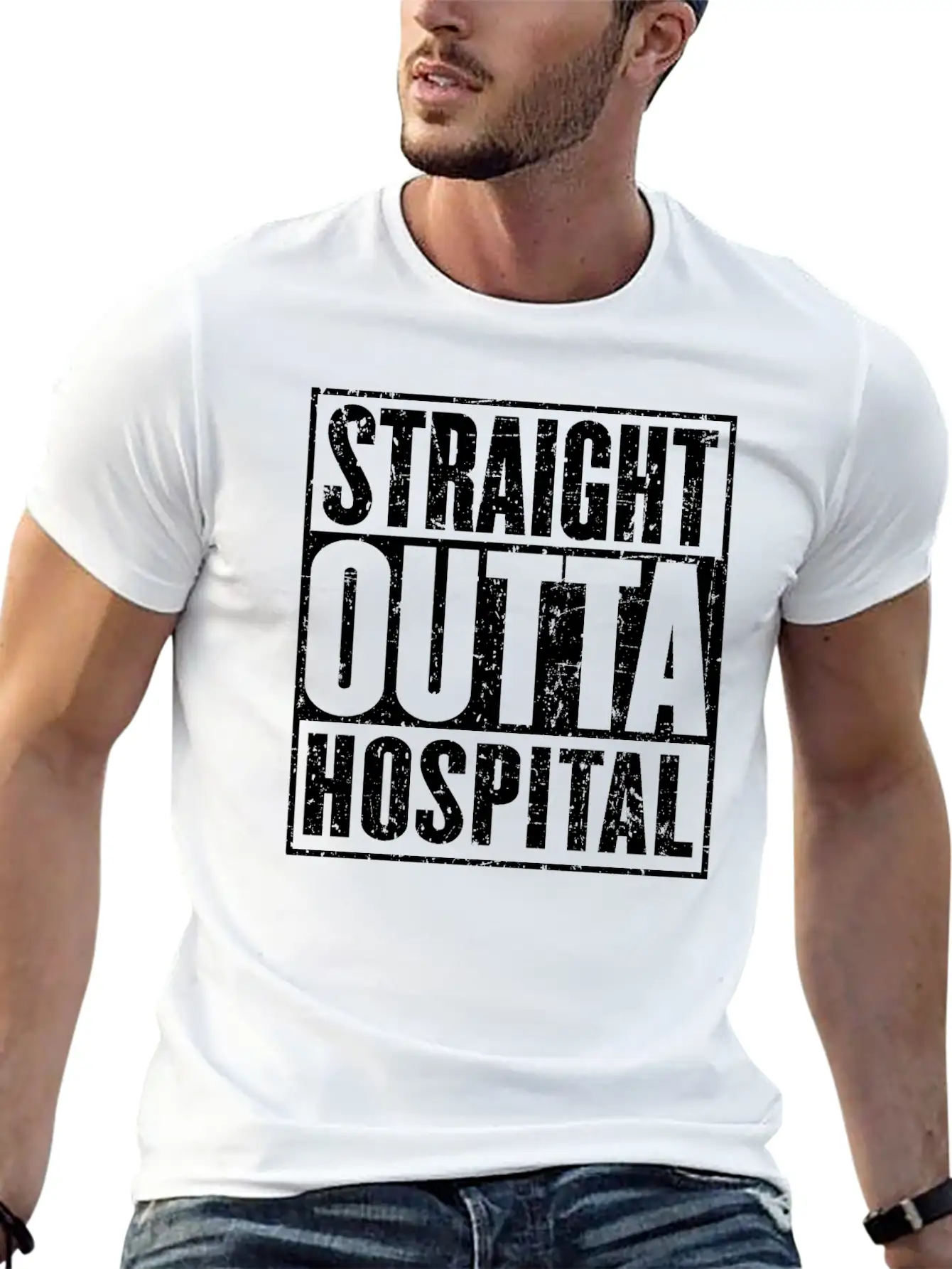 Straight Outta Hospital Recovery Get Well Breathable Soft Cotton T-Shirt – Timeless Casual Look