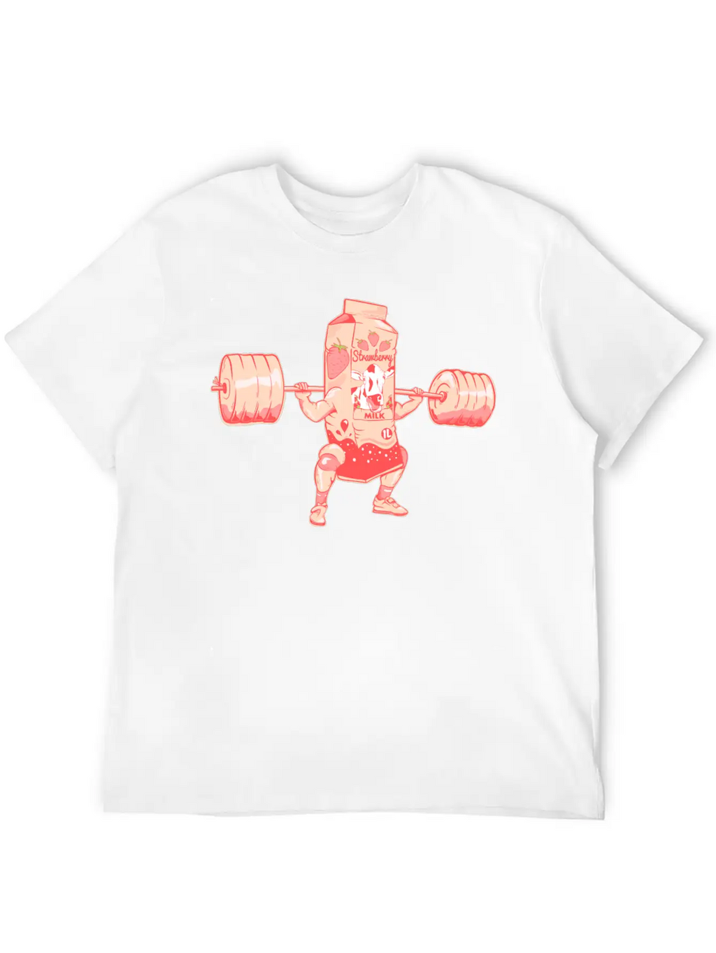 Strawberry Milkshake Milk Nutrition Breathable Graphic T-Shirt – Perfect For Casual Days