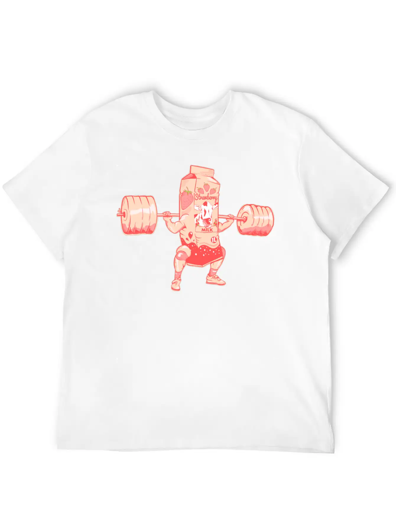 Strawberry Milkshake Milk Nutrition Breathable Graphic T-Shirt – Perfect For Casual Days