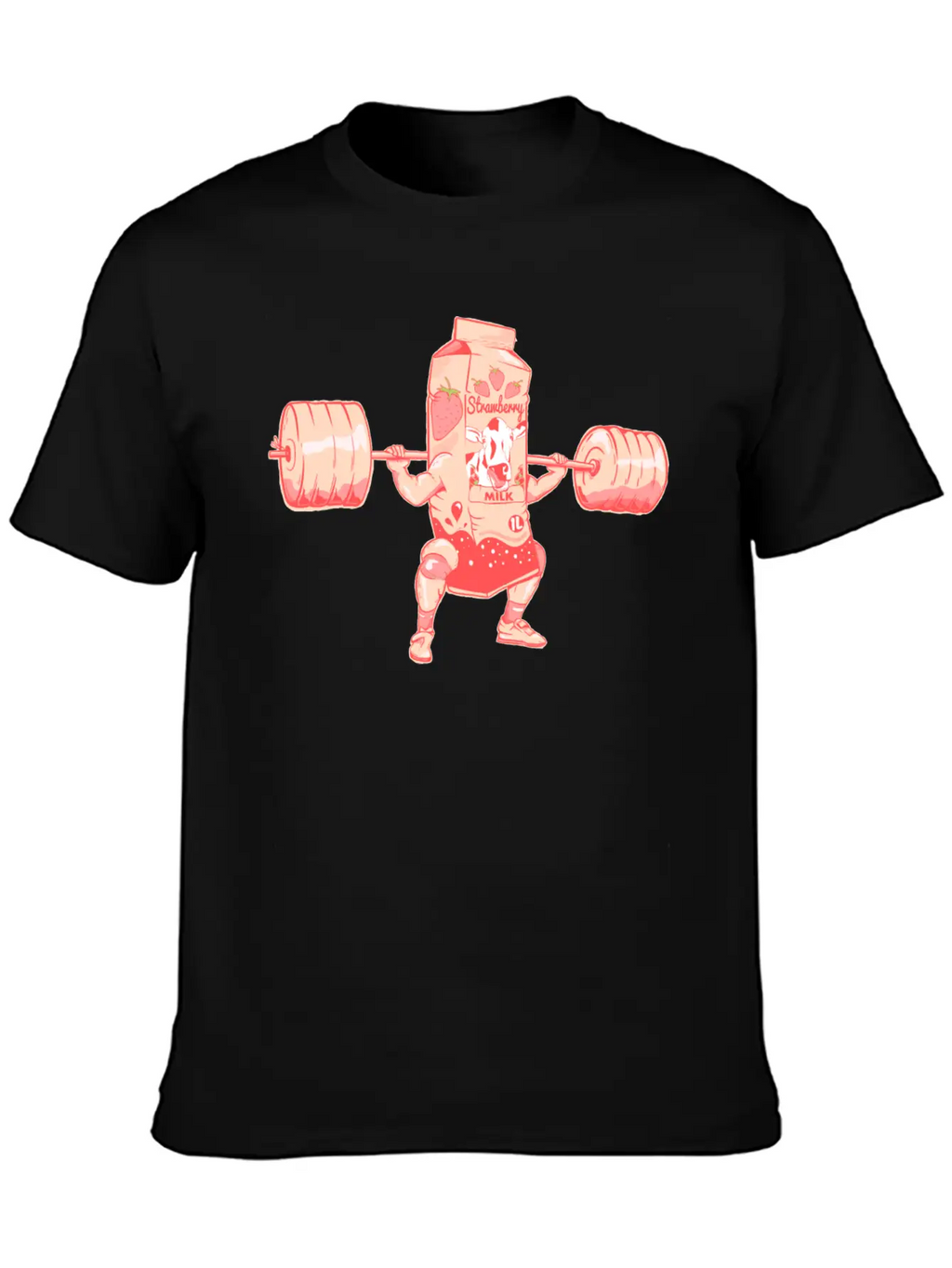 Strawberry Milkshake Milk Nutrition Breathable Graphic T-Shirt – Perfect For Casual Days