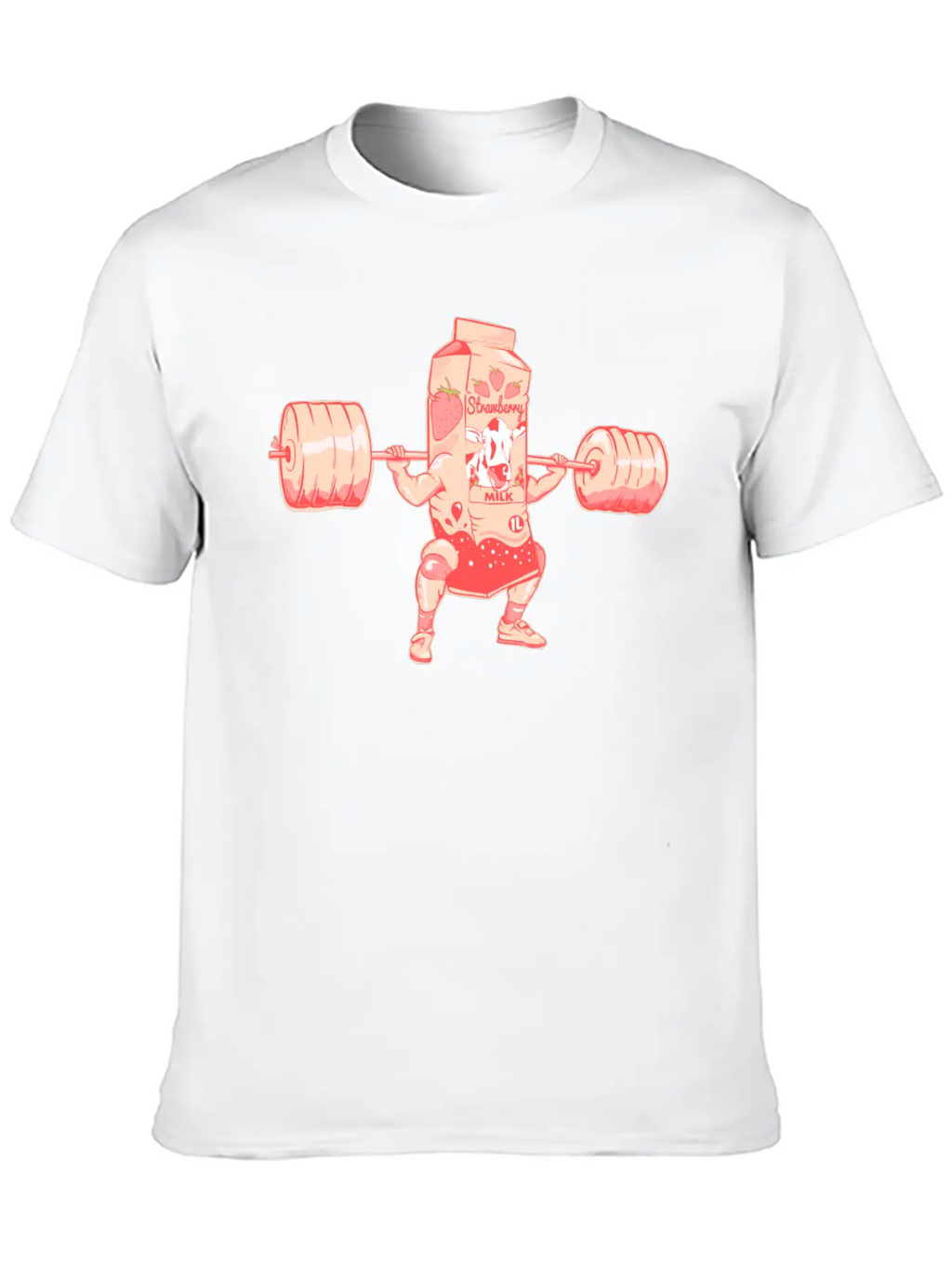 Strawberry Milkshake Milk Nutrition Breathable Graphic T-Shirt – Perfect For Casual Days