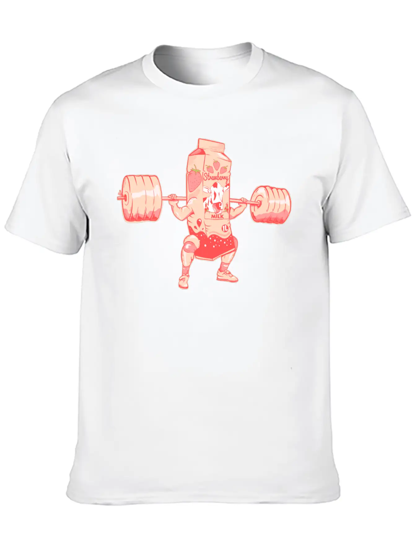 Strawberry Milkshake Milk Nutrition Breathable Graphic T-Shirt – Perfect For Casual Days