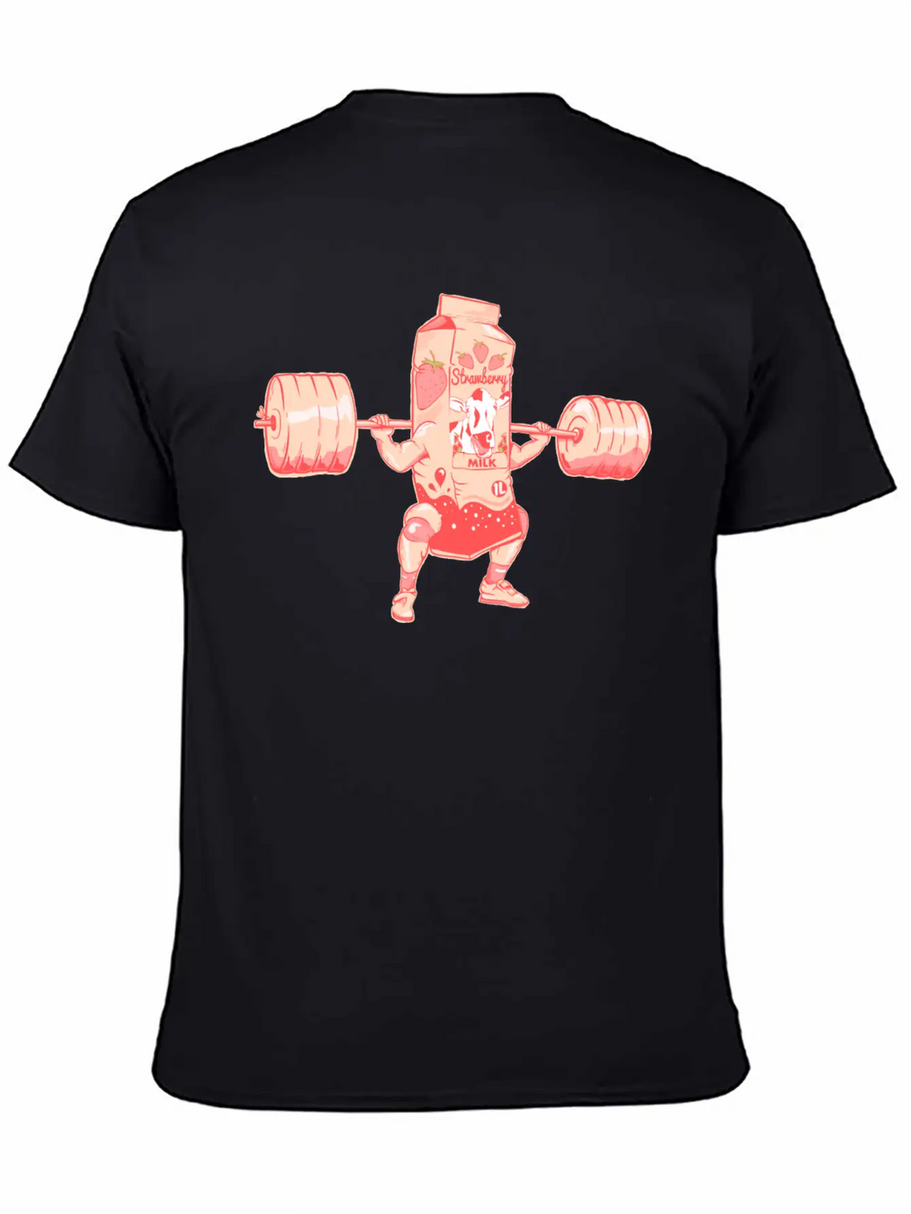 Strawberry Milkshake Milk Nutrition Breathable Graphic T-Shirt – Perfect For Casual Days