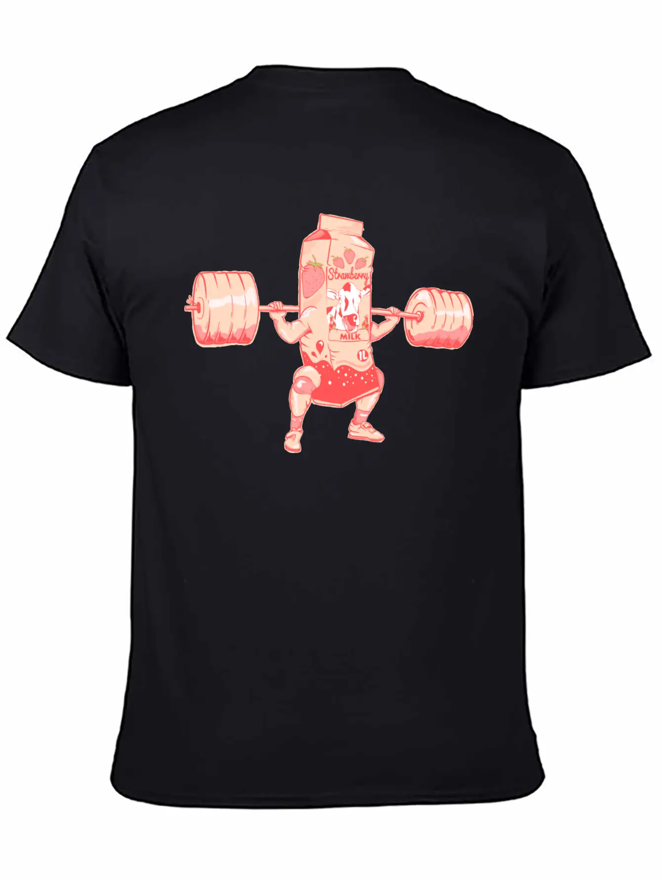 Strawberry Milkshake Milk Nutrition Breathable Graphic T-Shirt – Perfect For Casual Days