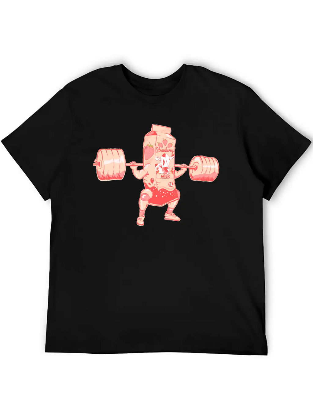 Strawberry Milkshake Milk Nutrition Breathable Graphic T-Shirt – Perfect For Casual Days