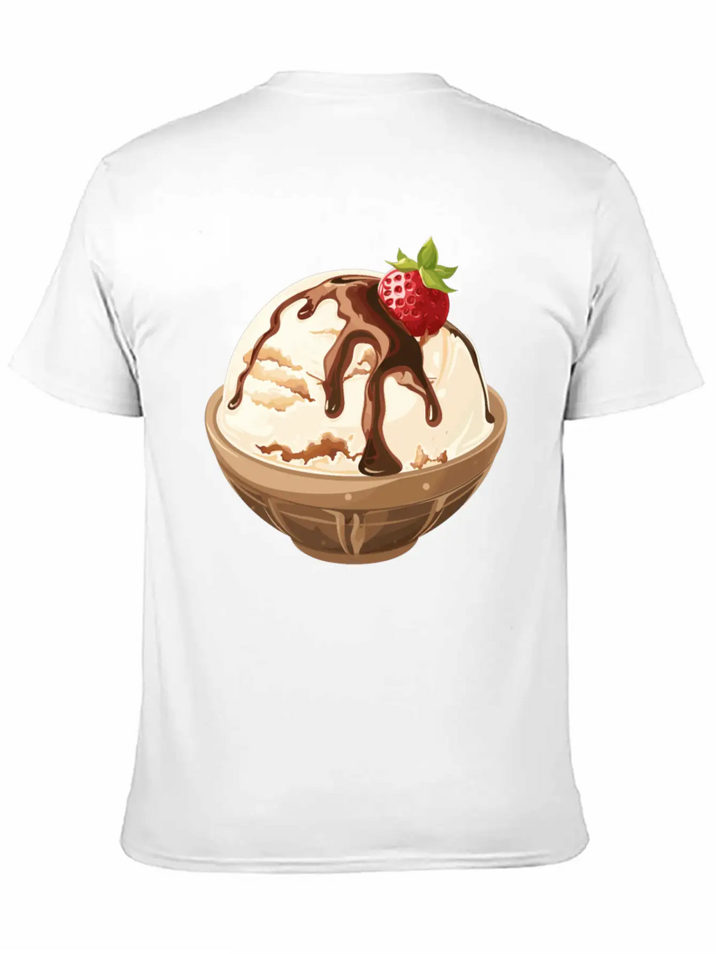 Strawberry Topped Vanilla Delight Unisex Short Sleeve Soft Cotton T-Shirt – Casual Everyday Wear
