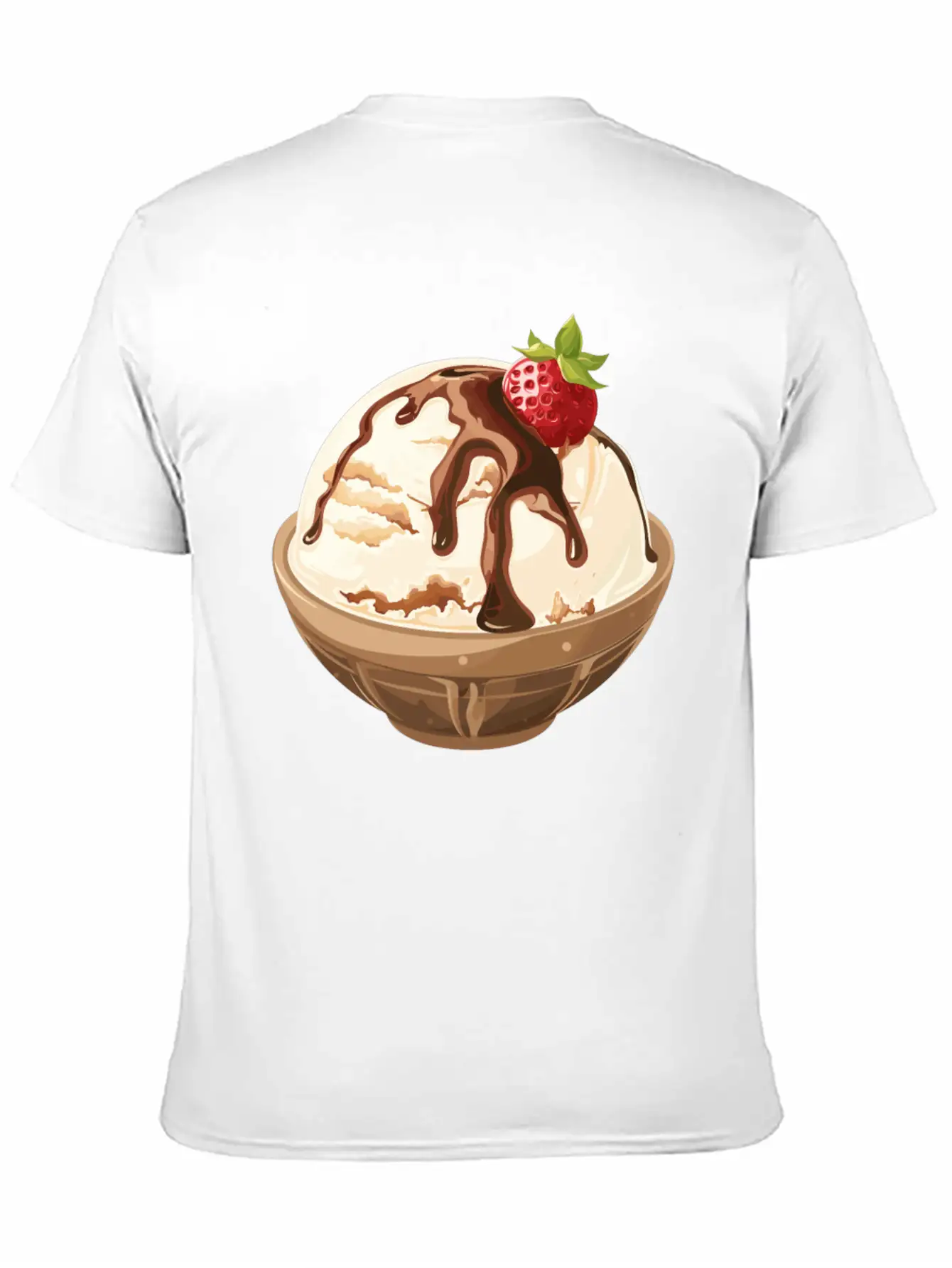 Strawberry Topped Vanilla Delight Unisex Short Sleeve Soft Cotton T-Shirt – Casual Everyday Wear