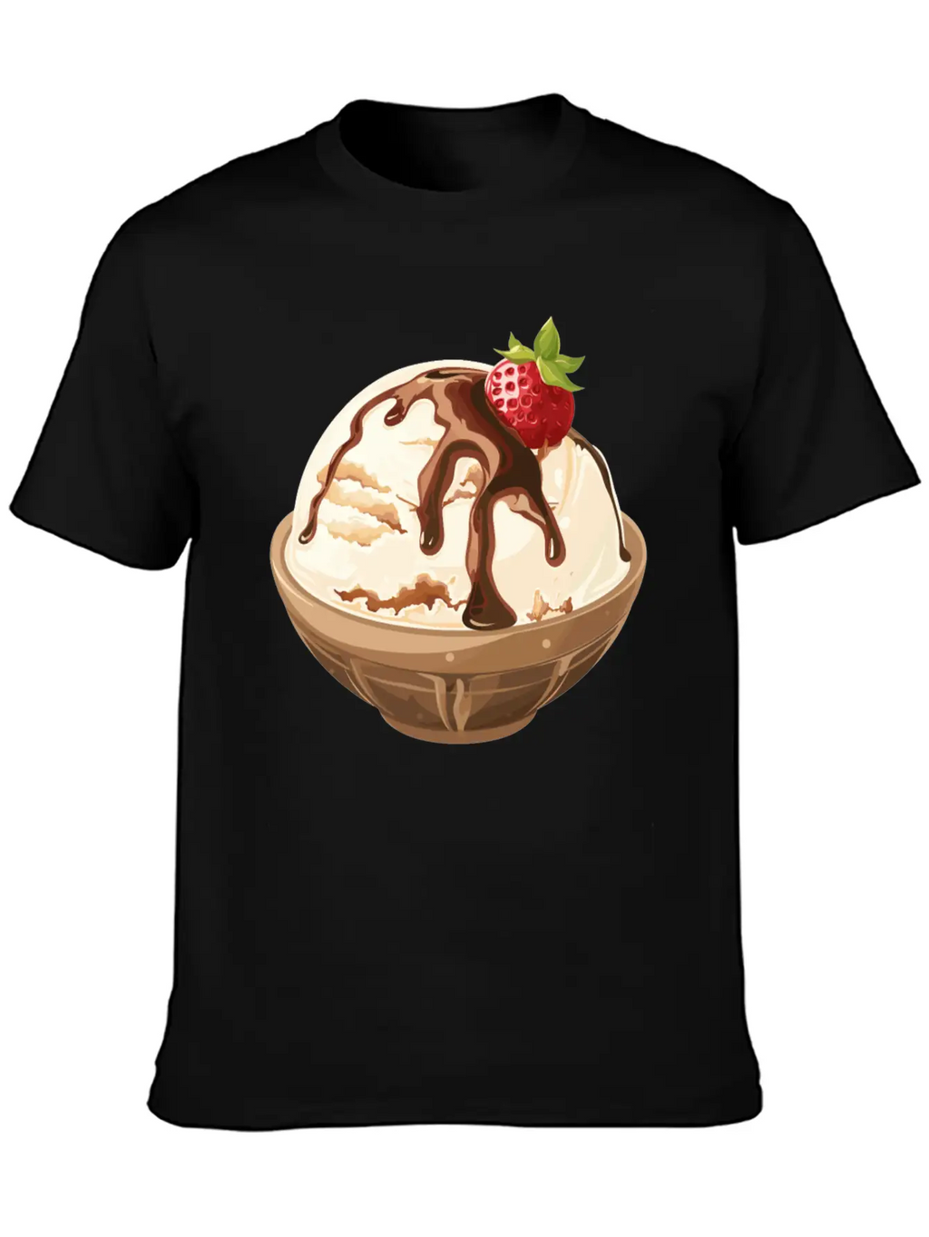 Strawberry Topped Vanilla Delight Unisex Short Sleeve Soft Cotton T-Shirt – Casual Everyday Wear