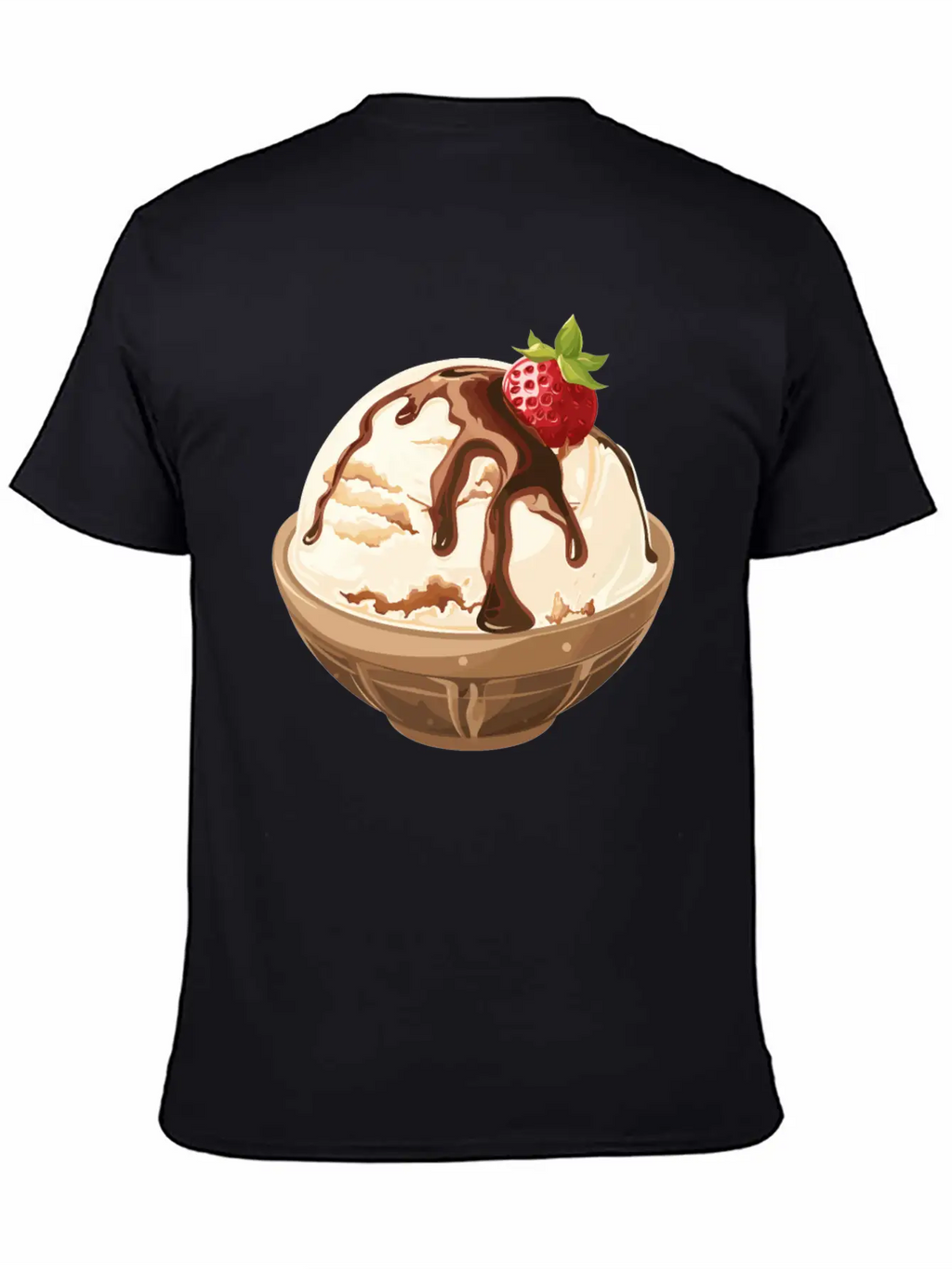 Strawberry Topped Vanilla Delight Unisex Short Sleeve Soft Cotton T-Shirt – Casual Everyday Wear