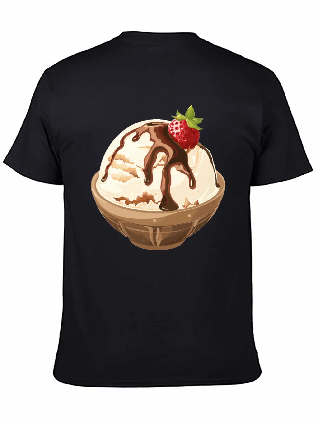 Strawberry Topped Vanilla Delight Unisex Short Sleeve Soft Cotton T-Shirt – Casual Everyday Wear