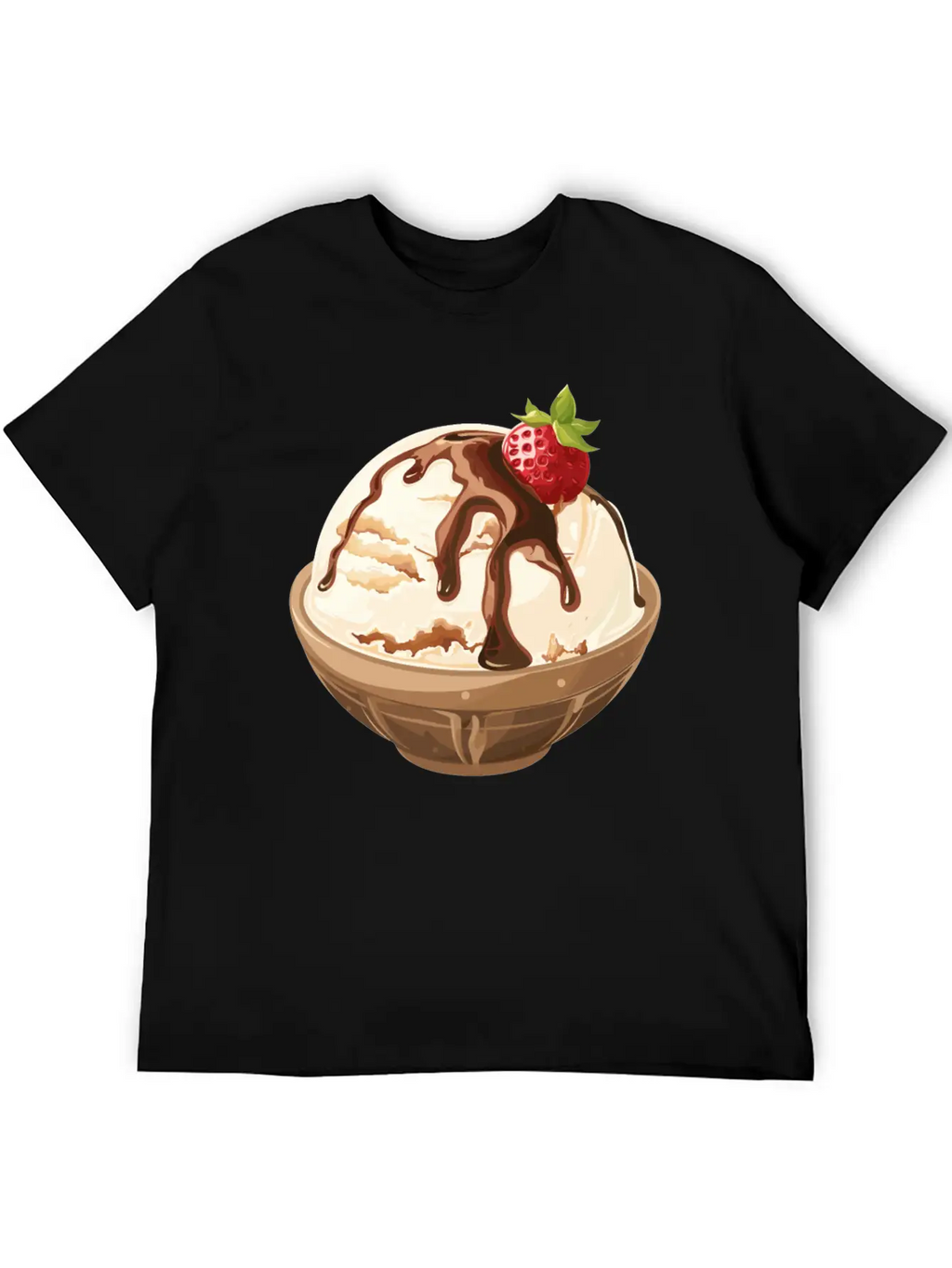 Strawberry Topped Vanilla Delight Unisex Short Sleeve Soft Cotton T-Shirt – Casual Everyday Wear