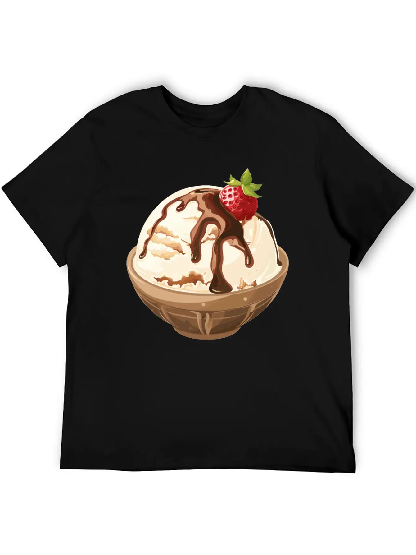 Strawberry Topped Vanilla Delight Unisex Short Sleeve Soft Cotton T-Shirt – Casual Everyday Wear