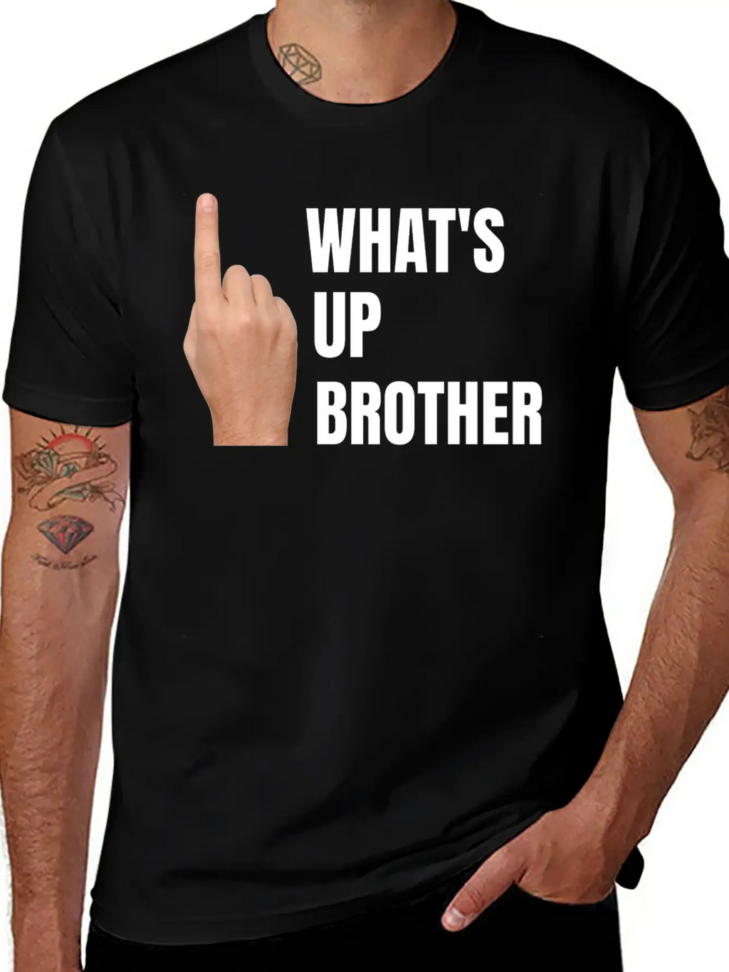 Streamers, What's Up Brother, Finger Point Up Unisex Casual T-Shirt – Clean Design For Daily Comfort