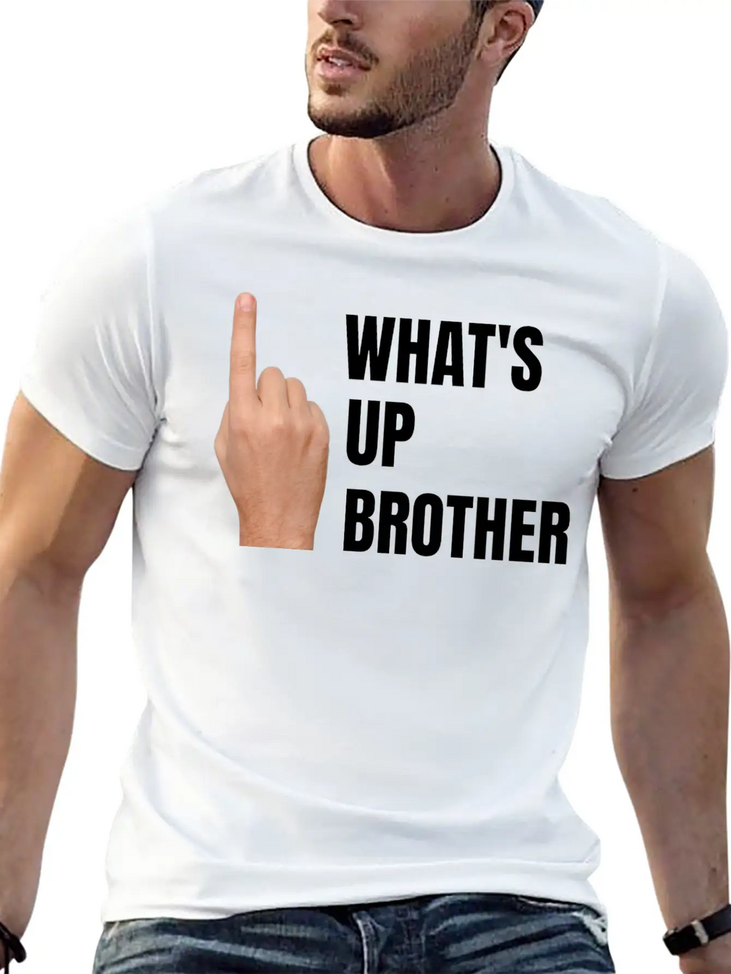 Streamers, What's Up Brother, Finger Point Up Unisex Casual T-Shirt – Clean Design For Daily Comfort