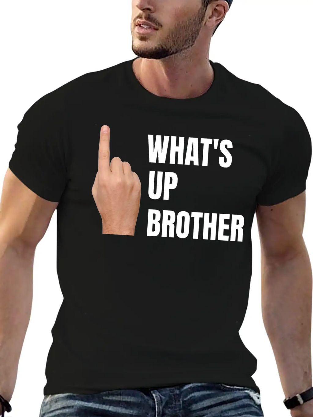 Streamers, What's Up Brother, Finger Point Up Unisex Casual T-Shirt – Clean Design For Daily Comfort