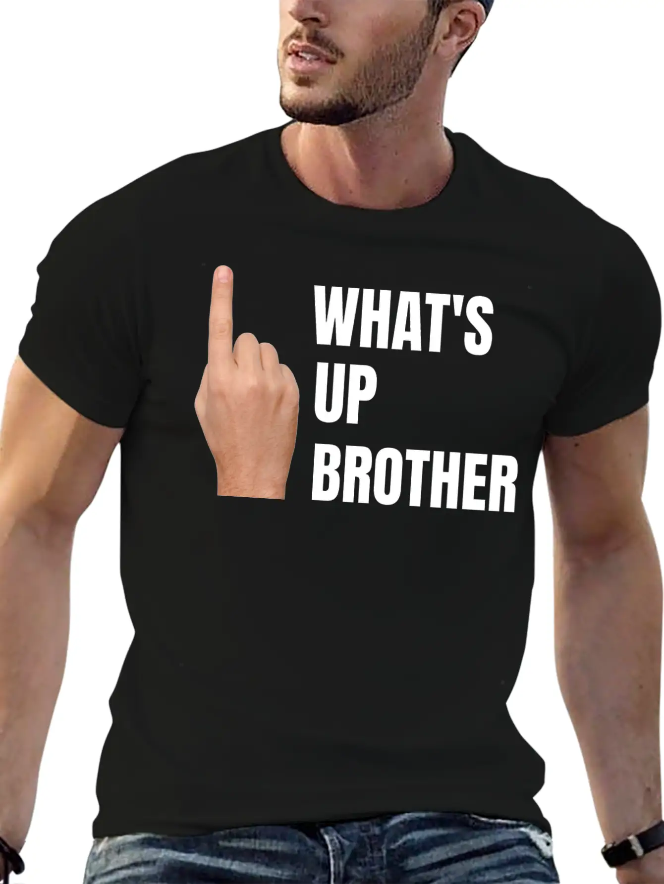 Streamers, What's Up Brother, Finger Point Up Unisex Casual T-Shirt – Clean Design For Daily Comfort