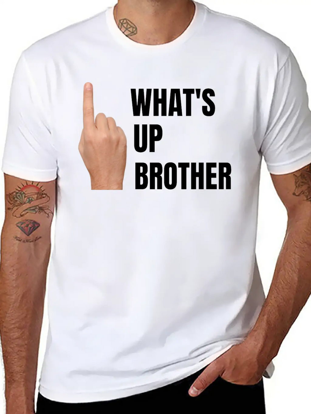 Streamers, What's Up Brother, Finger Point Up Unisex Casual T-Shirt – Clean Design For Daily Comfort