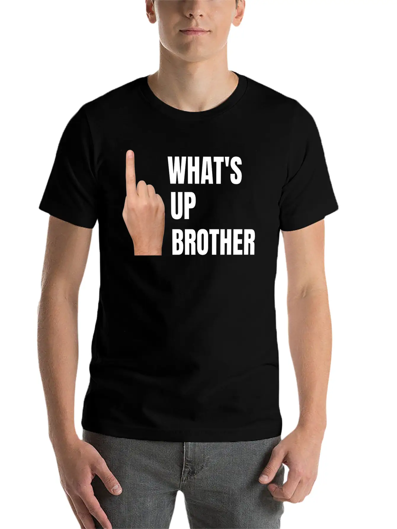 Streamers, What's Up Brother, Finger Point Up Unisex Casual T-Shirt – Clean Design For Daily Comfort