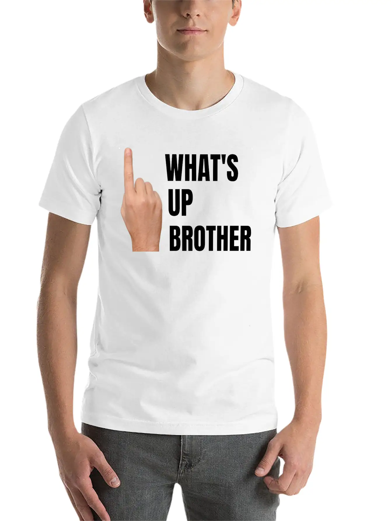 Streamers, What's Up Brother, Finger Point Up Unisex Casual T-Shirt – Clean Design For Daily Comfort